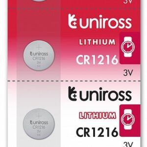 PILA LITIO CR1216 UNIROSS 3V/27mAh ( Blíster 5 Pilas)