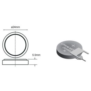 PILA LITIO CR2450V 3V/550mAh Cto. Impreso Posición Vertical 3pin