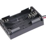 Portapilas R03  2 pilas AAA en plano con cables