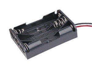 Portapilas R03  4 Pilas AAA en plano con cables