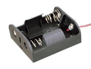 Portapilas R14 x2 con Cables 2 pilas R14