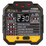 Comprobador de Enchufes de Red 48 a 250Vac pantalla LCD