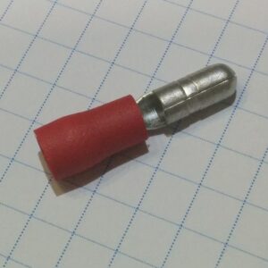 Terminal Cilindrico Macho Semi Aislado 4mm ROJO (100uds.)