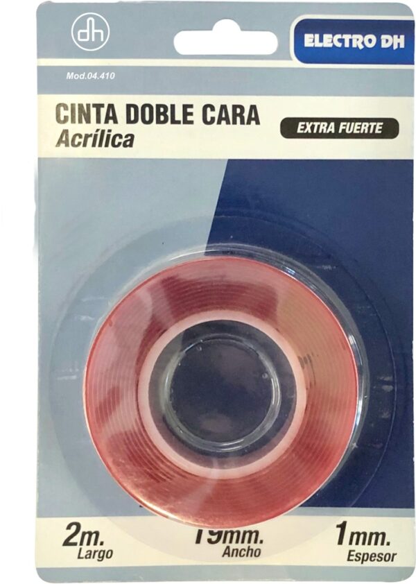 Cinta Adhesiva Doble Cara AcrIlica 19mmX2m DH