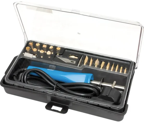 Soldador pirograbado 230V con 21 puntas y accesorios