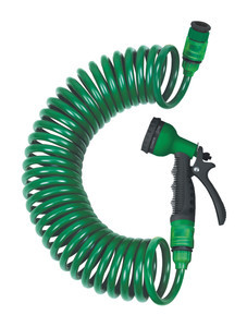Kit Manguera Jardin espiral 15m con Pistola 7 funciones