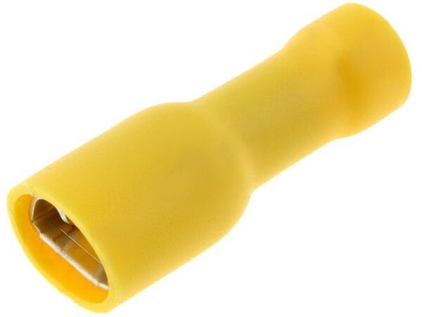 Terminal Faston Hembra 6,3mm Aislado AMARILLO (100 uds.)