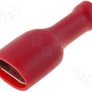 Terminal Faston Hembra 6,3mm Aislado color ROJO (100 unidades)