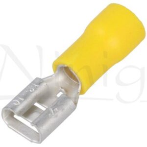 Terminal Faston Hembra 6,3mm PreAislado AMARILLO (100 Unidades)