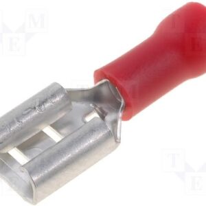 Terminal Faston Hembra 6,3mm PreAislado ROJO (100 Unidades)