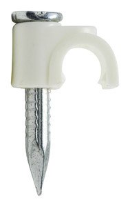 Grapa Cable Manguera Redonda 10mm BLANCA (100 unidades)