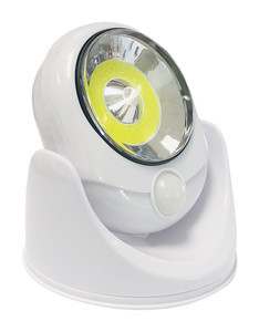 Linterna COB LED con sensor de movimiento IR. Base Rotativa 360º