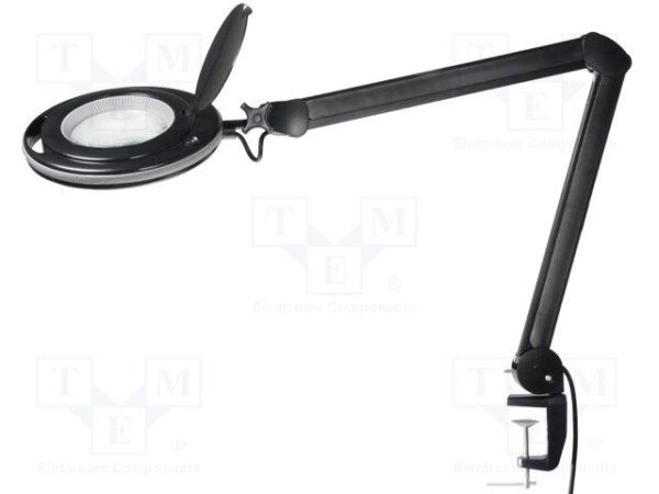 Lupa Flexo Luz LED 60Leds Fijacion Mesa NEGRO (5 diotrias)
