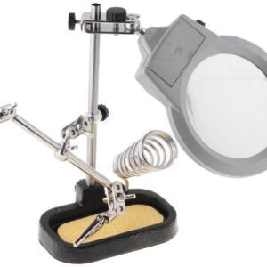 Lupa Sobremesa Luz LED Pinzas y Soporte Soldador (ZD-10M)