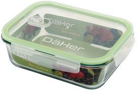 Recipiente Hermetico de cristal rectangular 1500ml