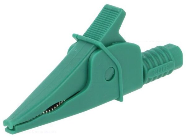 Pinza Cocodrilo Aislada 20Amp 1KV color VERDE