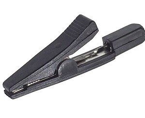 Pinza Cocodrilo Aislada con Entrada Banana 2mm color NEGRO