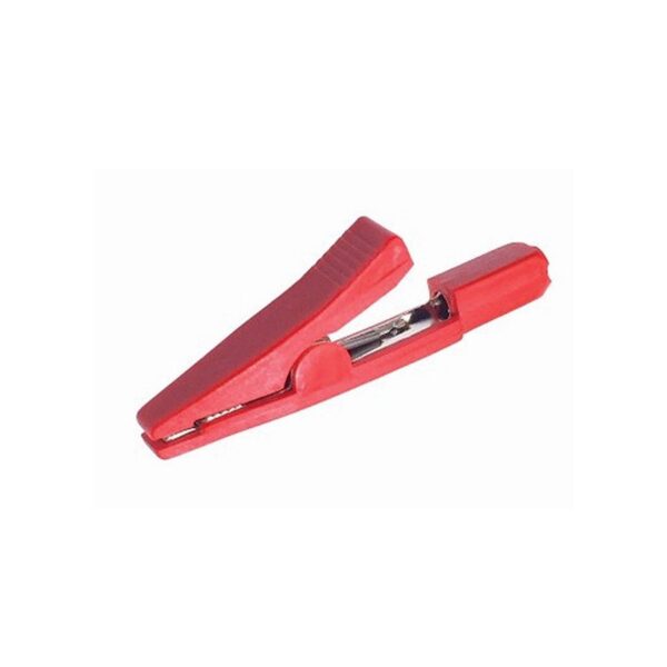 Pinza Cocodrilo Aislada con entrada Banana 2mm color ROJO