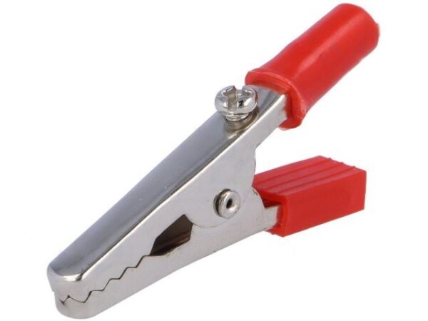 Pinza Cocodrilo Preaislada 55mm Banana 4mm ROJA