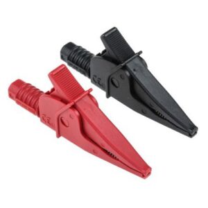Pinzas Cocodrilo Aisladas 20Amp 1KV color NEGRO/ROJO (2 unidades)