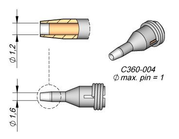 Punta JBC Microdesoldador 1,2mm