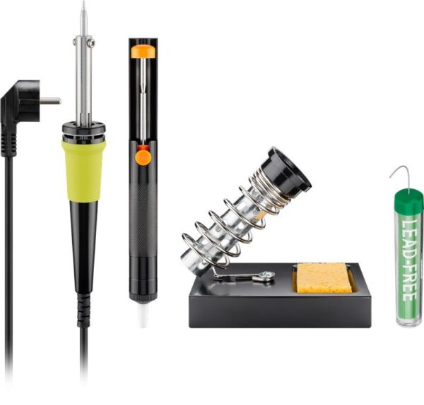 KIT Soldador 30W con Soporte  Desoldadora  Estaño GOOBAY (ZD-303)
