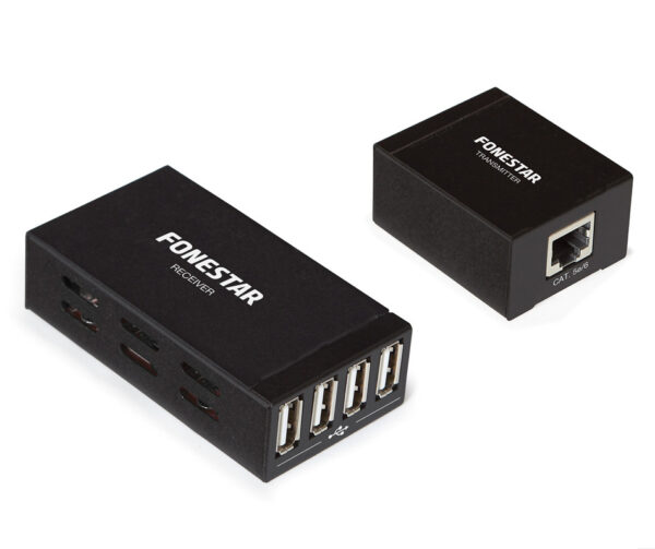 Extensor USB por UTP RJ45 con HUB 4 Puertos