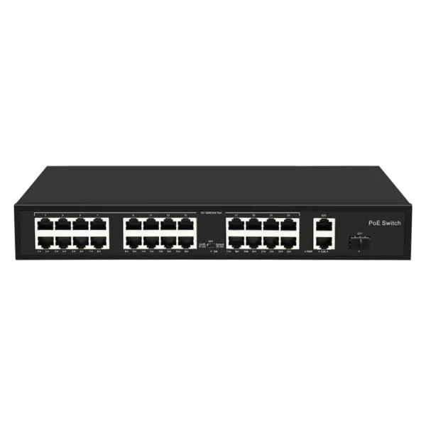 Switch PoE Ethernet 24P 10/100 + 2 Uplink