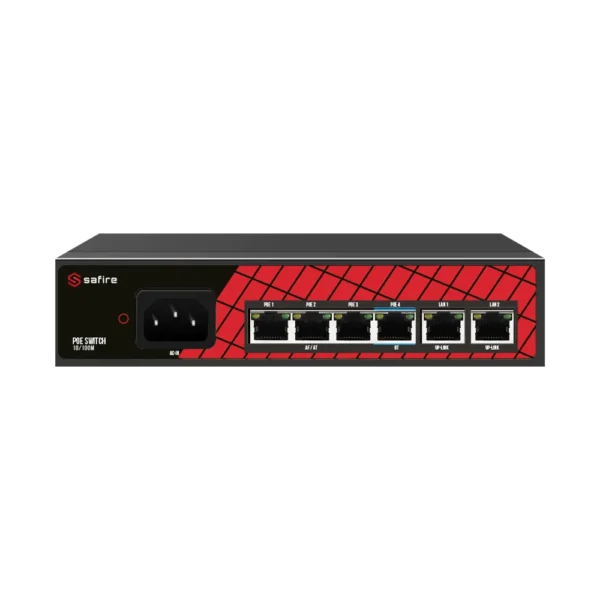Switch PoE Ethernet 4P+2P RJ45 SAFIRE