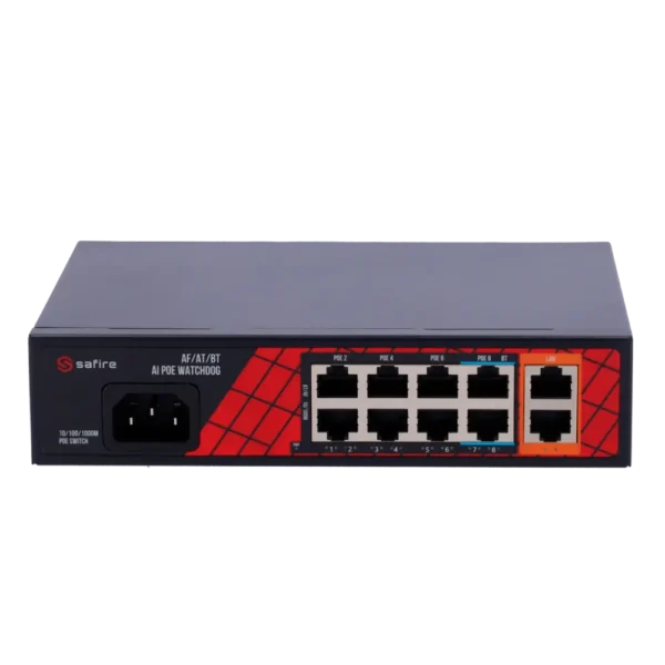 Switch PoE Ethernet 8P+2 RJ45 SAFIRE