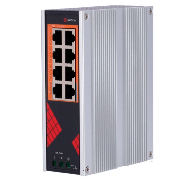 Switch DIN PoE Gigabit 8P RJ45 SAFIRE