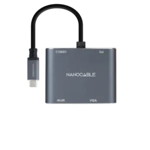 Conversor USB-C a HDMI/VGA/USB-A/USB-C NANOCABLE