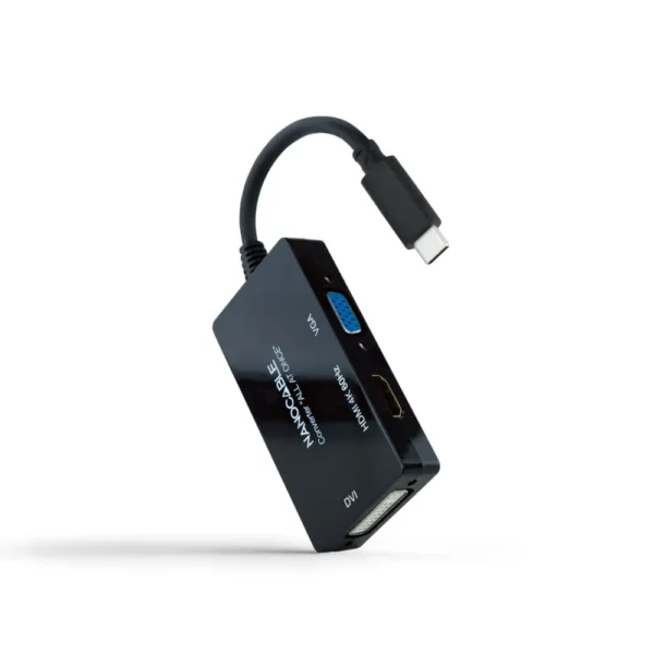 Conversor USB-C a VGA/DVI/HDMI ALL NANOCABLE