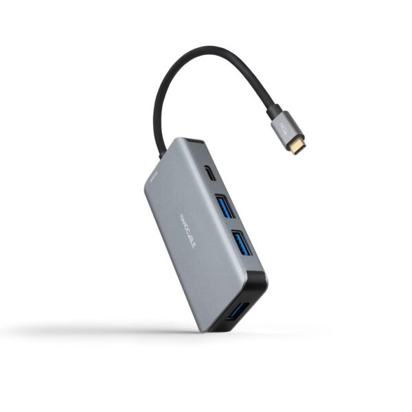 DOCK HUB USB-C 3xUSB3.0+USB-C+USB-C PD 100W GRIS NANOCABLE