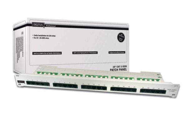 Panel Parcheo CAT3 25P Telefonia ISDN NEGRO
