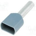 Terminal Puntera DOBLE Aislada Cables 4mm GRIS