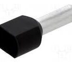 Terminal Puntera DOBLE Aislada Cables 6mm Negro