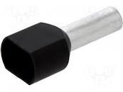 Terminal Puntera DOBLE Aislada Cables 6mm Negro