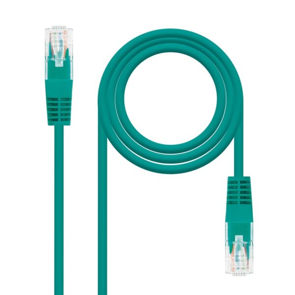 Latiguillo RJ45 Cat6 UTP CU 0,30m VERDE NANOCABLE