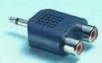Adaptador JACK 3,5 Macho Mono a  2RCA Hembra