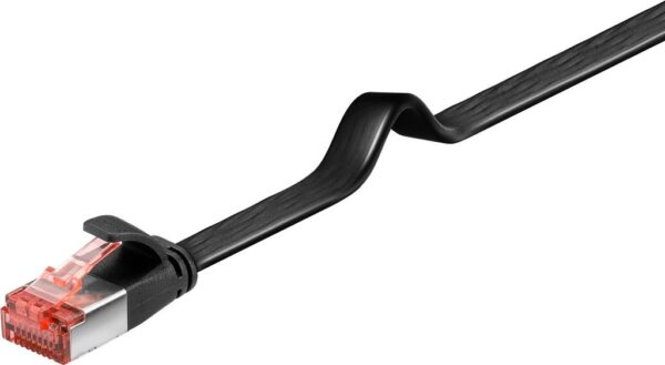 Latiguillo RJ45 Cat6 UTP CU PLANO 0,5m NEGRO