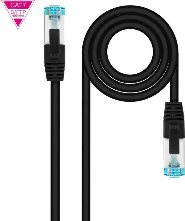 Latiguillo RJ45 Cat7 S/FTP CU 2m NEGRO NANOCABLE