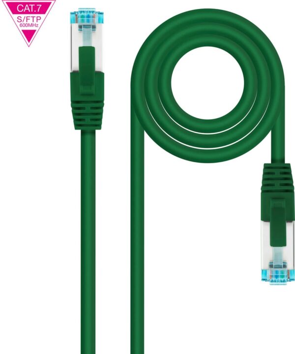 Latiguillo RJ45 Cat7 S/FTP CU 2m VERDE NANOCABLE