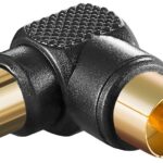 Adaptador RCA 1Macho-1Hembra Acodado Negro